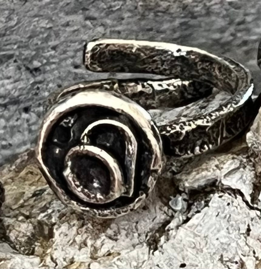 Sterling silver rose adjustable ring