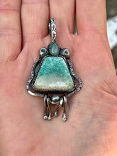 Load image into Gallery viewer, Amazonite and aquamarine sterling silver pendant
