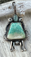 Load image into Gallery viewer, Amazonite and aquamarine sterling silver pendant
