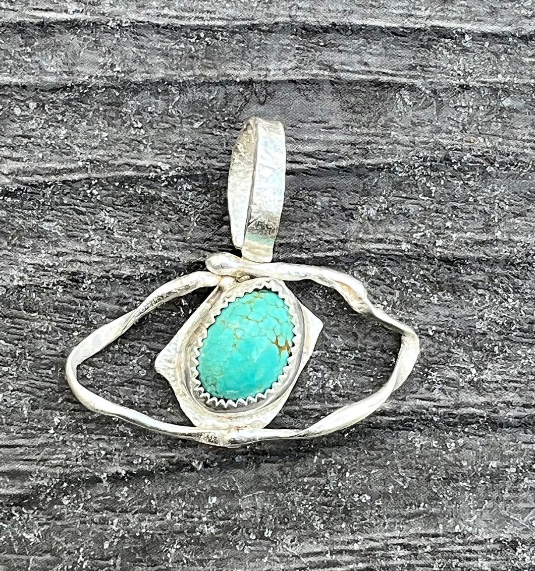 Southwestern Turquoise Sterling Silver Pendant