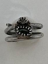 Load image into Gallery viewer, Green tourmaline adjustable sterling silver ring
