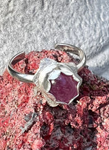 Load image into Gallery viewer, Ruby silver adjustable ring

