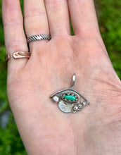 Load image into Gallery viewer, Hubei Turquoise Sterling Silver Eye Charm
