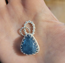 Load image into Gallery viewer, Aquamarine sterling silver teardrop pendant
