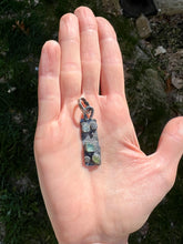 Load image into Gallery viewer, Blue topaz, kyanite and tourmaline sterling silver pendant
