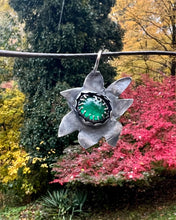 Load image into Gallery viewer, Emerald Sterling/Fine Silver Flower Pendant
