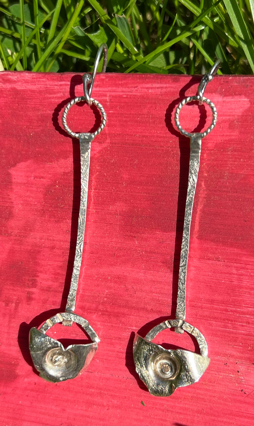 Sterling Silver Flower Stick Earrings