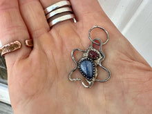 Load image into Gallery viewer, Kyanite and Tourmaline Sterling Silver charm pendant
