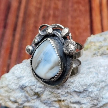 Owyhee opal sterling ring