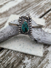 Load image into Gallery viewer, Tibetan turquoise bubble sterling silver bangle bracelet
