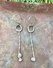 Load image into Gallery viewer, Abstract sterling, silver stick earrings
