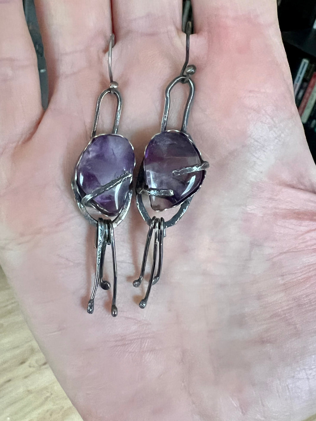 Amethyst Sterling Silver dangle earrings