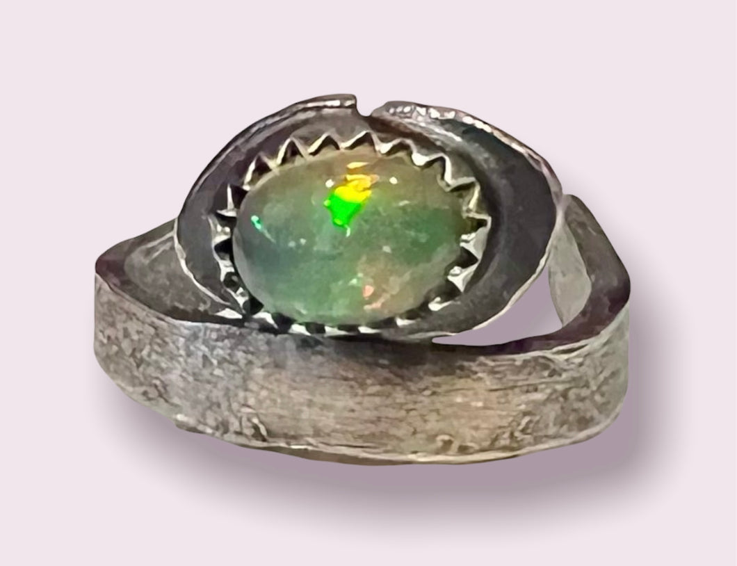 Ethiopian Welo Opal Pinkie Ring