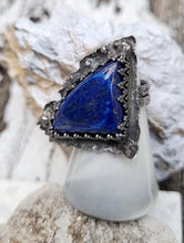 Load image into Gallery viewer, Lapis lazuli sterling silver ring
