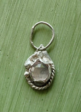 Load image into Gallery viewer, Rose quartz sterling silver circle charm
