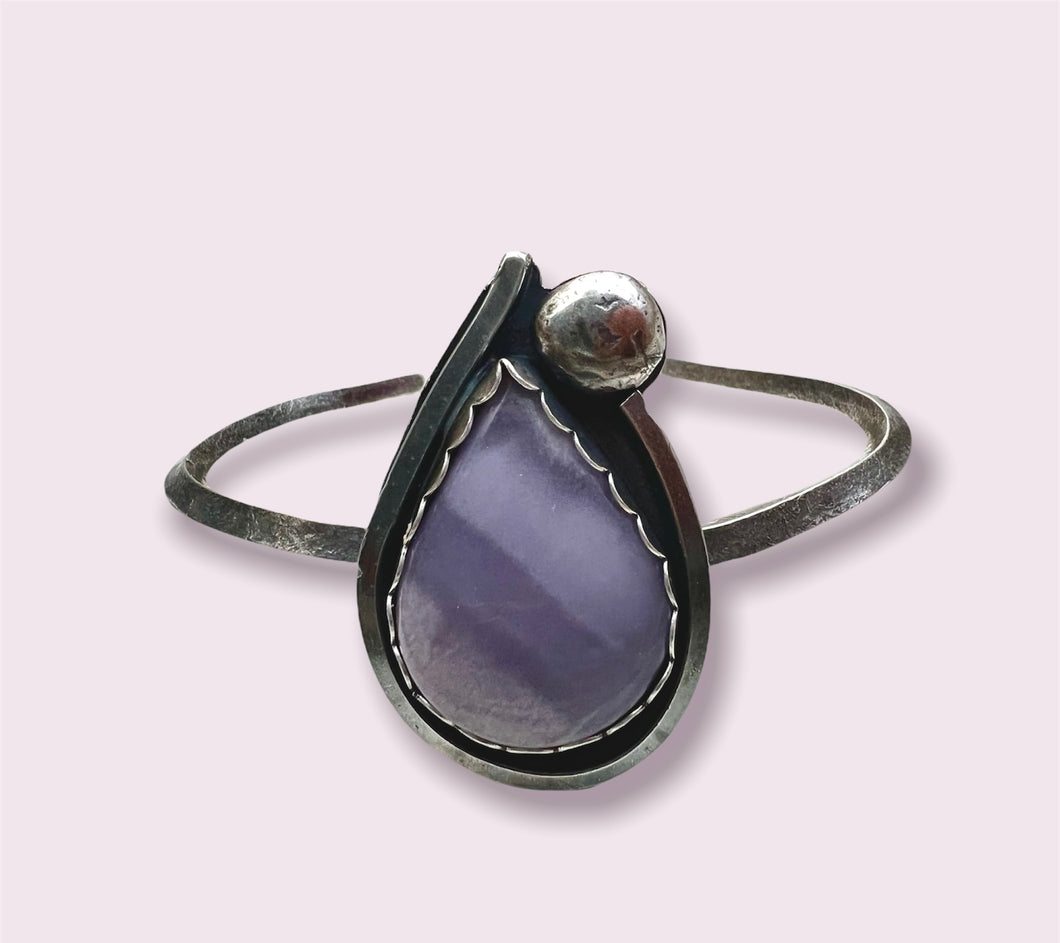 Indonesian purple chalcedony sterling silver bracelet