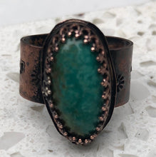 Load image into Gallery viewer, Fox Mine turquoise copper adjustable ring
